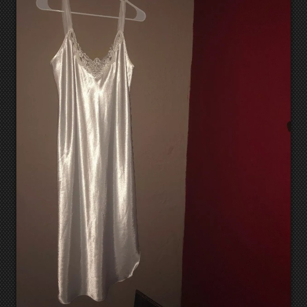 DENTELLE BRIDAL Champagne Satin & Lace Nightgown